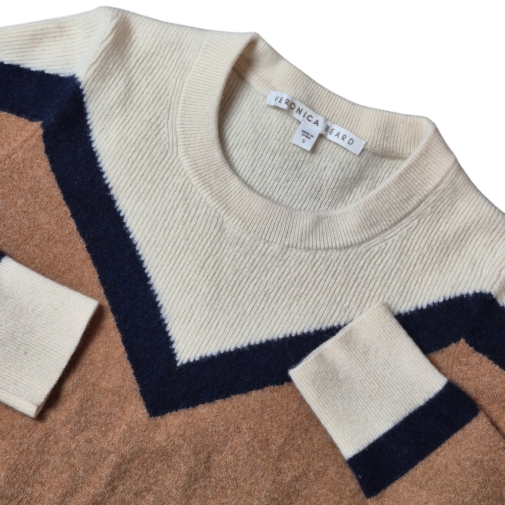 Veronica Beard Women's S‎ Bradford Cashmere Sweater Colorblock Crewneck